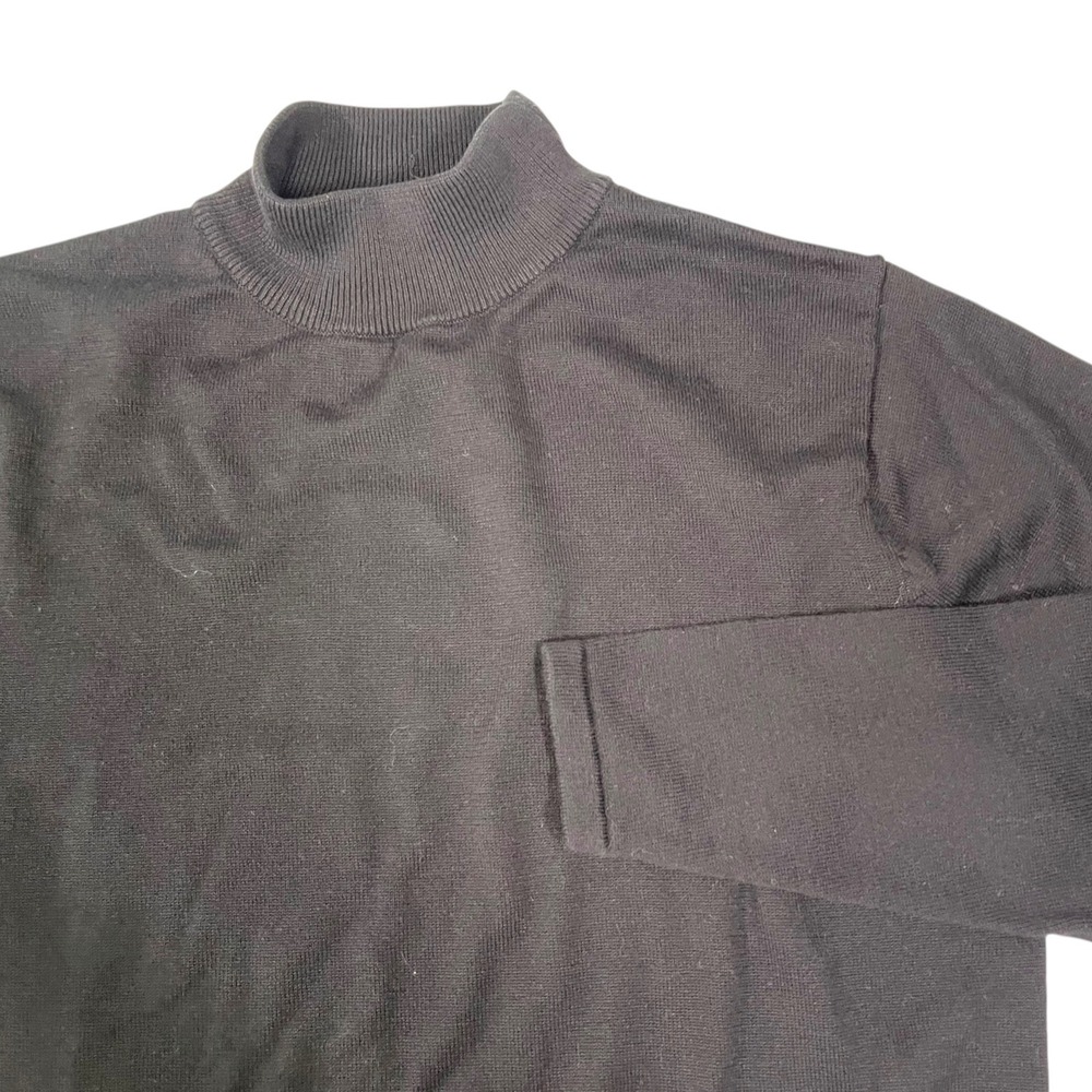 Vintage Vinci Clothiers S Black Mock Neck Sweater Long Sleeve Knit Dark Academia